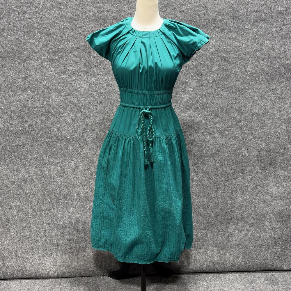 Ulla Johnson Dress Womens 0 Green Darlene Verdigris Fit Flare Flutter Midi